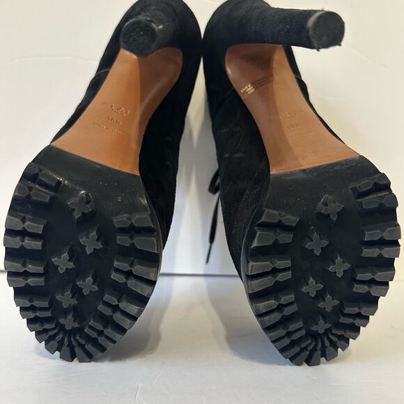 Alaïa Suede Embroidery 2X Platform Hiker Boots Black EU 38.5 Celeb Style - Picture 9 of 11